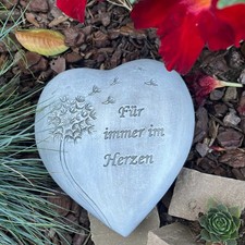 Grabschmuck Herz mit Pusteblume und Spruch "Für immer im Herzen"