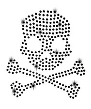 Strasssteine Totenkopf schwarz