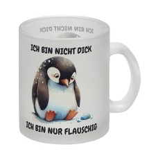 Flauschiger Pinguin Glas Tasse