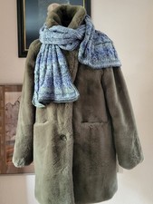 Fell-Mantel "Cherry Koko" gefüttert Gr.M/L  + Schal NEU HANDARBEIT  170x36