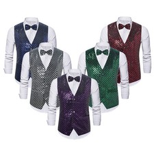 Herren Glänzend Anzugwesten