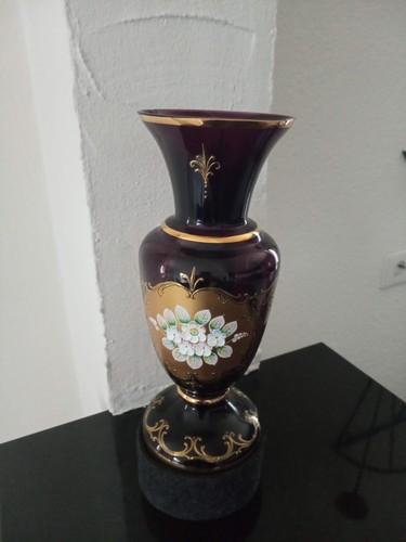 Bohemia vase mit - bohemia, goldrand