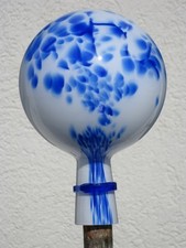Rosenkugel aus Glas - weiß/ blau  ø15cm