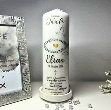 Taufkerze Eukalyptuskranz mit