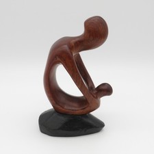 Vintage Holzfigur Frau mit