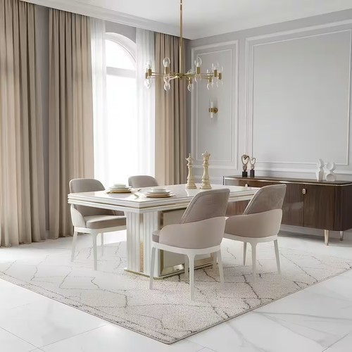 Design esszimmer set beige - esszimmer,