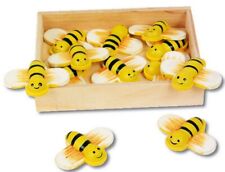 12 süße Deko Bienen aus Holz
