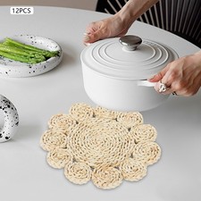 12 Stück Tischsets Platzmatten Gewebte Rattan Weben Esstische Platzset 30cm