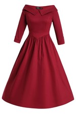 Dolly and Dotty Swing Kleid Ruth Burgunder Vintage Retro Rockabilly