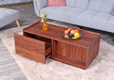 B-Ware Couchtisch MCW-J78, Wohnzimmertisch, MDF 110x50x40cm Walnuss-Optik