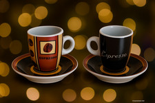 2 x Espresso Tasse mit Teller
