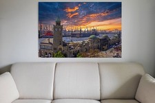 Leinwandbild: Landungsbrücken im Hafen Hamburg - Fotos Bilder Wandbilder Poster