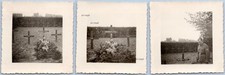 3x Beaucamps Soldatenfriedhof um 1941 - Soldatengrab Paul Neuske  WK2 Foto 7x7cm