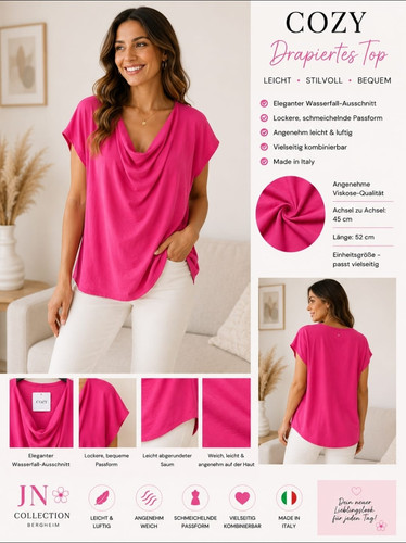 Cozy damen wasserfall - wasserfall, pink