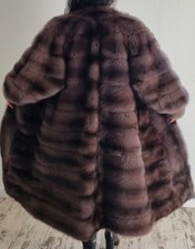 Pelzmantel Echt Pelz Mantel Damen, Braun 