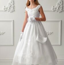 Kommunionkleid Kommunionskleid weiss Reifrock+Tasche+Bolero 128 152