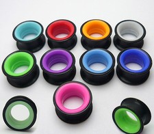 1 Stück Soft Silikon Flesh Tunnel Silicone Ear Plug Ohr Piercing double flared