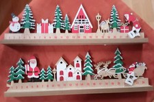 2 Adventskalender Holz Deko Set 40x 12 x 2 cm  immer wieder verwendbar Neuwertig