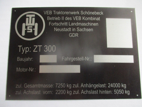 Typenschild traktor - typenschild,