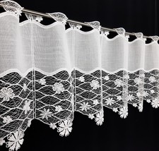Plauener Spitze Scheibengardine Panneau Bistrogardine Gardinen hochwertig ecrü