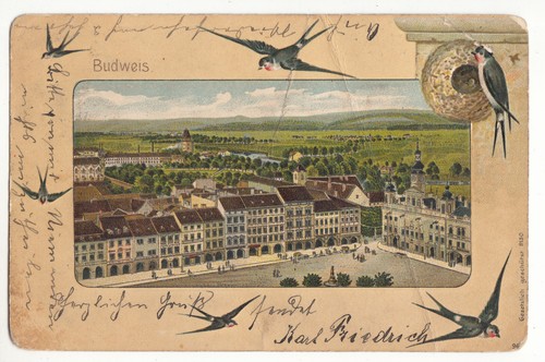Budweis künstlerkarte - ak,