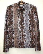 ZARA Basic Rollkragen Pullover Gr.L Schlangenmuster Snake Braun M Langarm Rolli