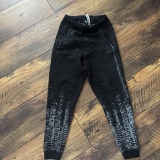 Damen Adidas Winter Trainingshose Wollanteil Jogginghose Schwarz Grau Gr XS/S