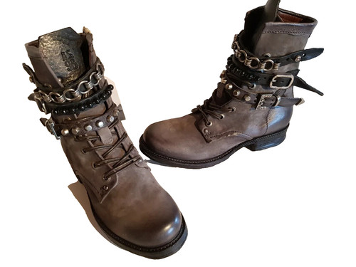 Damen leder stiefelette - leder,
