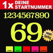 Startnummer Neongelb Zahlen