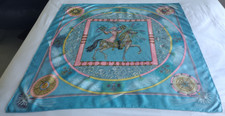 HERMÈS Vintage Seidentuch - Feux d'Artifice - blau/bunt - 90 x 90 cm