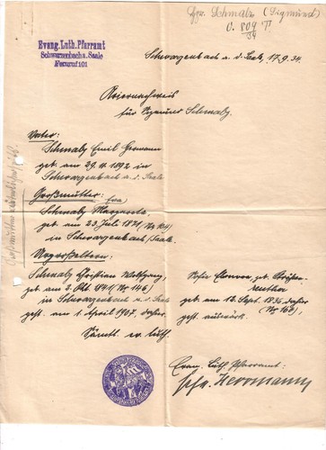 Nachweis familie evang - nachweis,
