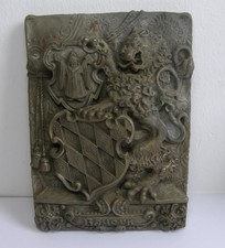 Bayern Zinnrelief Wandtafel Rauten Bayerischer Löwe Münchner Kindl