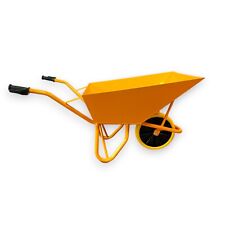 Kelberg Schubkarre Steinsetzer 120L GELB Garten 2,5mm Stahl Wanne PU Lite Rad