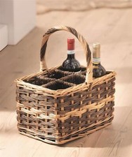 Wein Flaschen Korb "Nature" Weide für 6 Flaschen, Transport Korb Halter Träger