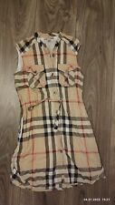 Burberry Mädchen Original Baumwolle Kleid ? Ärmelloses Brit 128