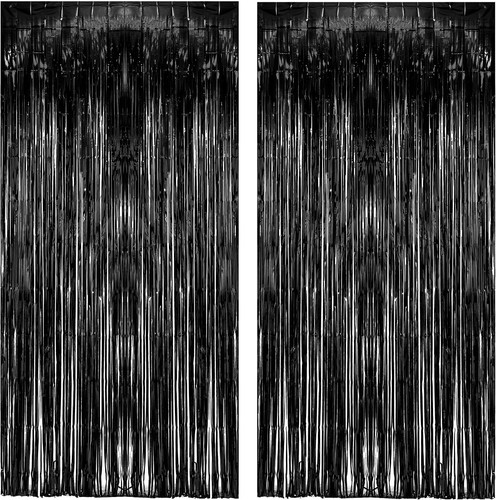 Lametta vorhänge schwarz - vorhänge, deko