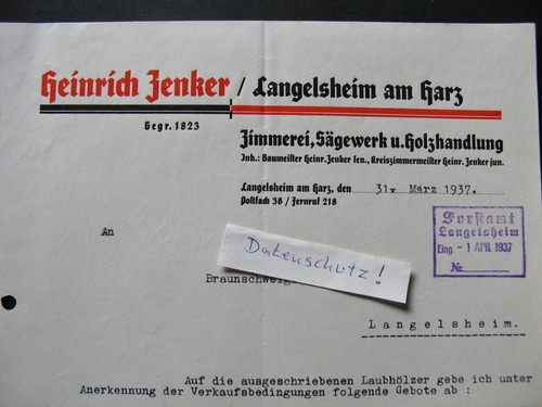 Langelsheim brief 1937 - langelsheim,