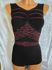 Schlankstütz Shape Badeanzug, UBF-PU - Gürtel - Animalprint - Schwarz - L 42 44