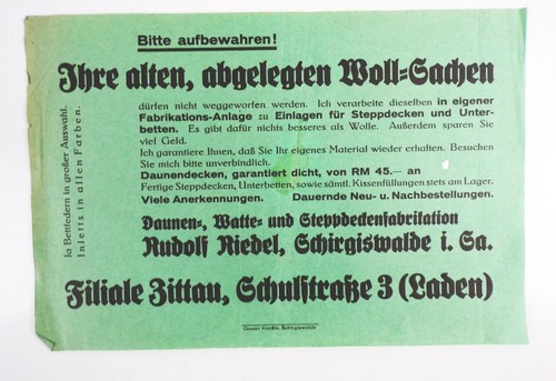 Reklame blatt schirgiswalde - reklame,