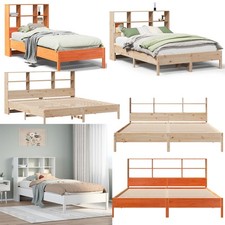 Massivholzbett Holzbett Bett Bettgestell mit Regal ohne Matratze Kiefer Farben