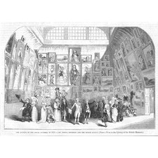 LONDON Eröffnung der Royal Academy 1787 - Antiker Druck 1844