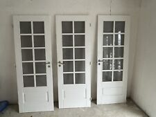 3 Vollholz Zimmertüren mit Glaselementen