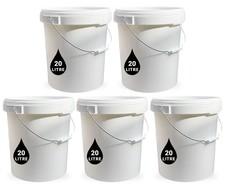 5 x 20L weiß Kunststoffeimer