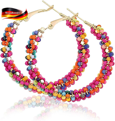 Bunte perlen ohrringe damen - bunte,