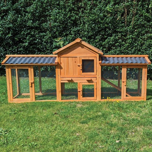 Kaninchenstall picasso mit pvc - kaninchenstall,
