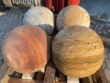 Gartendeko Gartenkugel  Massive Steinkugel aus echtem Naturstein Travertin 50 cm