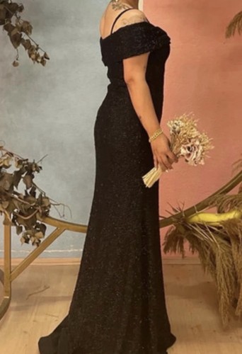 Abendkleid schwarz mit - schwarz,