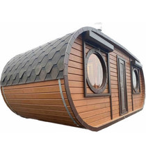 Fasssauna / Oval Sauna 5 m aus