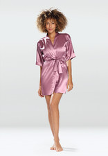 Bademantel Damen Satin Kurz