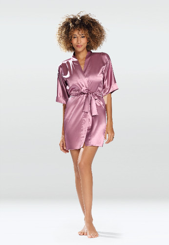 Bademantel damen satin kurz - bademantel,